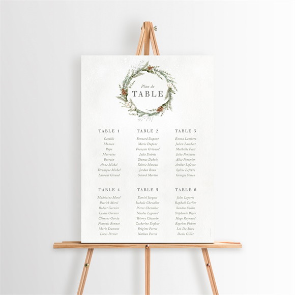 Plan de table baptême L'hiver réf.N260215
