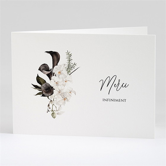 Remerciement décès orchidées et callas plié