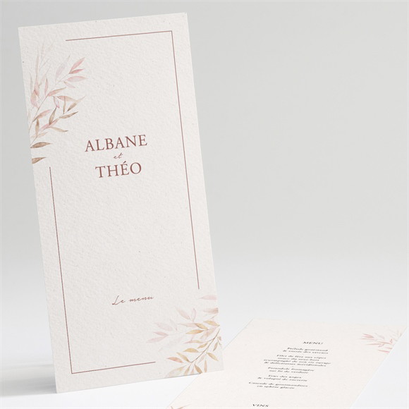 Menu mariage Poésie Boheme réf.N221287