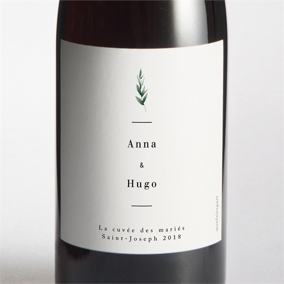 Etiquette de bouteille mariage Emeraude réf.N3002039