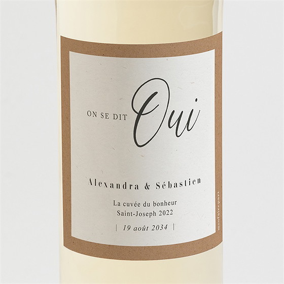 Etiquette de bouteille mariage notre absolu