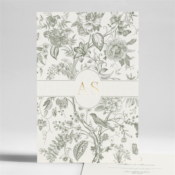 Faire-part mariage Romance portrait dorure réf.N241280