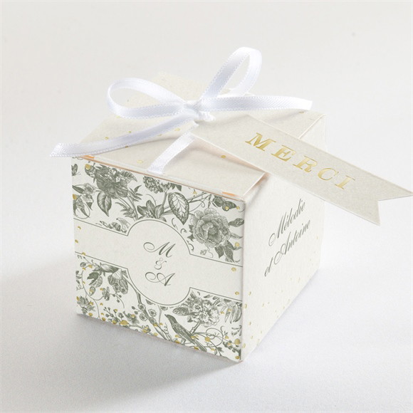 Boîte de dragées mariage Romance dorure réf.N340671