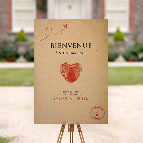 Panneau bienvenue Passeport Vintage réf.N260222