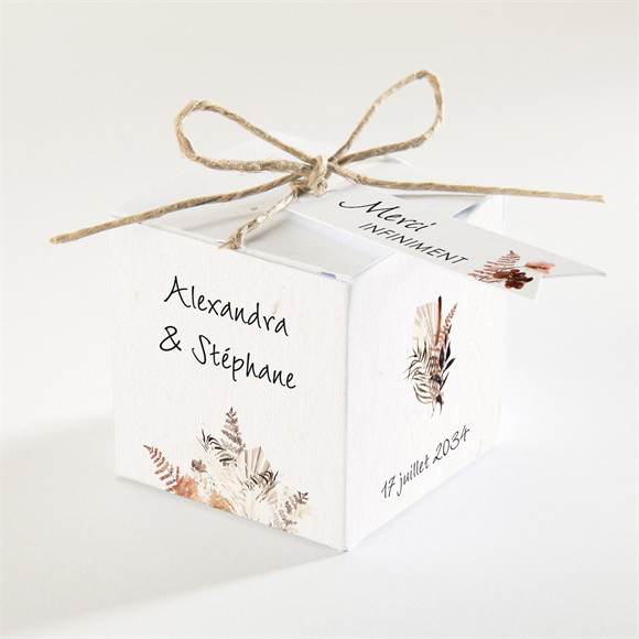 Boîte de dragées mariage Pampa réf.N340678
