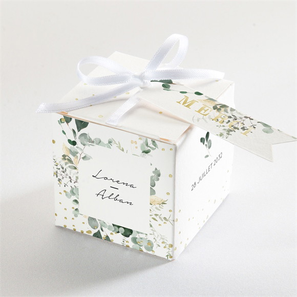 Boîte de dragées mariage Pastel dorure réf.N340681