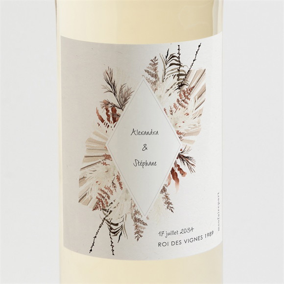 Etiquette de bouteille mariage Pampa réf.N3002046