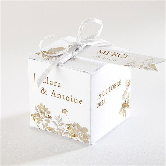 Boîte de dragées mariage délicatesse végétale