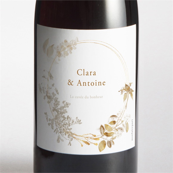 Etiquette de bouteille mariage Délicatesse végétale réf.N3002048