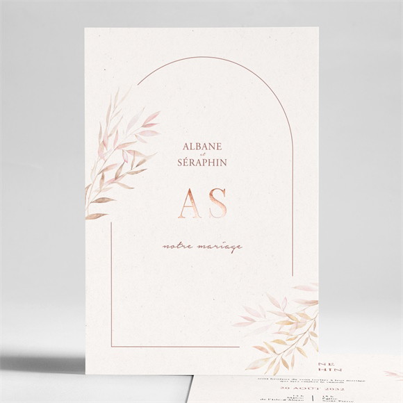 Faire-part mariage Poésie Boheme portrait dorure réf.N241282