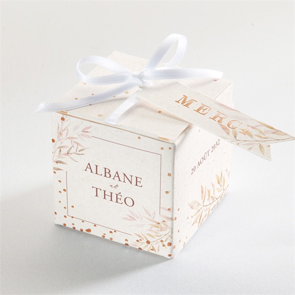 Boîte de dragées mariage Poésie Boheme dorure réf.N340687