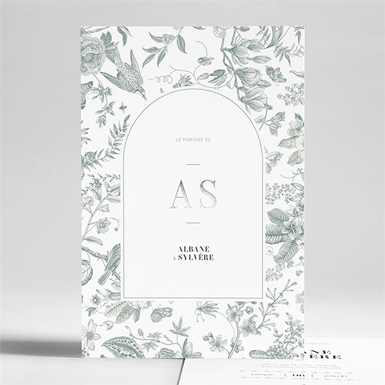 Faire-part mariage sculpture portrait dorure