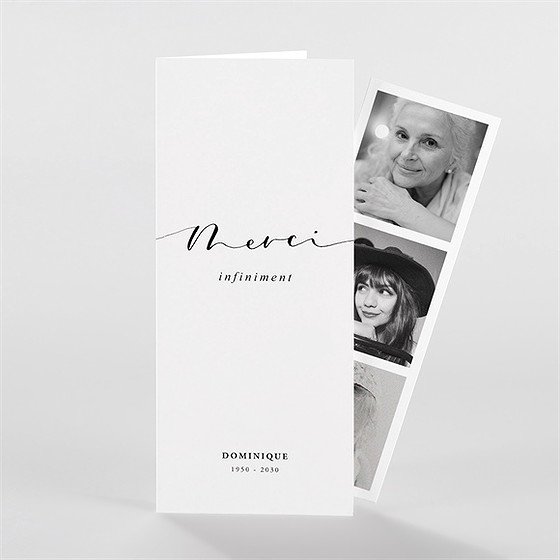 Remerciement décès tant de souvenirs photomaton