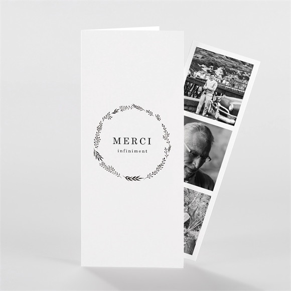 Remerciement décès Sobre photomaton réf.N981216