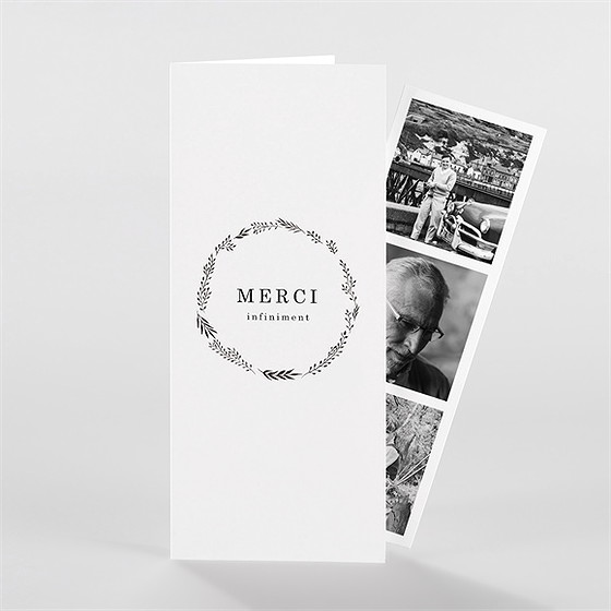 Remerciement décès sobre photomaton