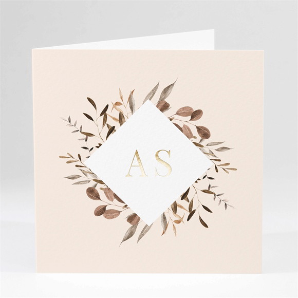 Faire-part mariage Virevoltant plié dorure réf.N461118