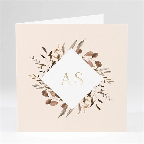 Faire-part mariage virevoltant plié dorure