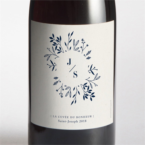 Etiquette de bouteille mariage Notre Idylle réf.N3002051