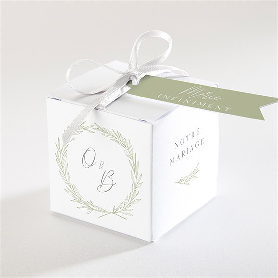 Boîte de dragées mariage tendre elegance