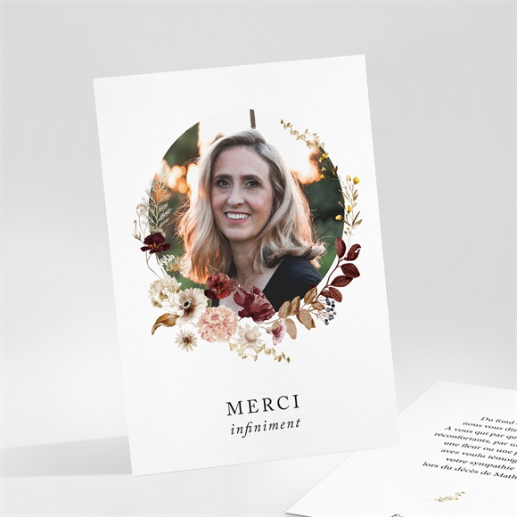 Remerciement décès Fleurs d'aquarelle réf.N251103