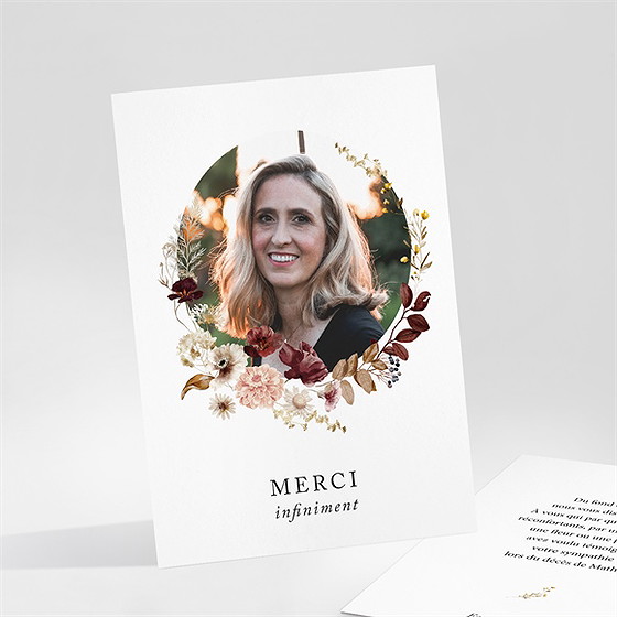 Remerciement décès fleurs d'aquarelle