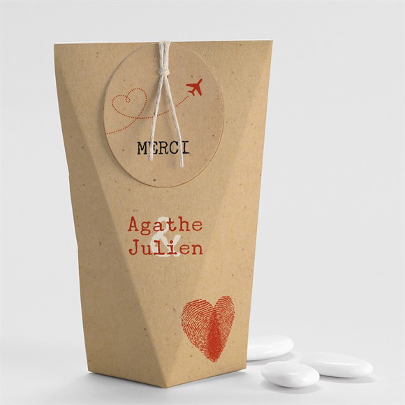 Boîte de dragées mariage Passeport Vintage Étui réf.N520338