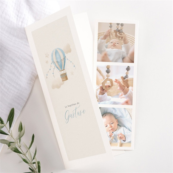 Faire-part de baptême Ma Montgolfière réf.N981222