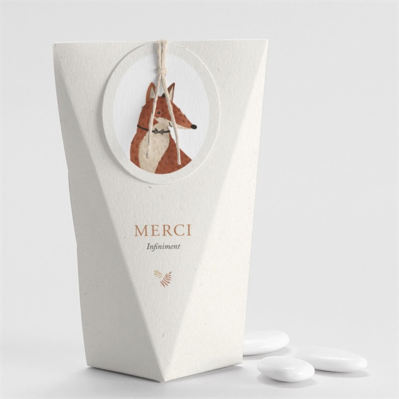 Boîte de dragées baptême Renard Étui réf.N520340