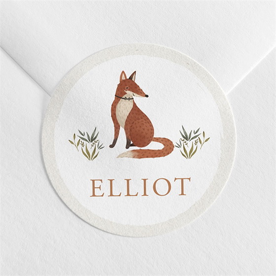 Sticker baptême le renard