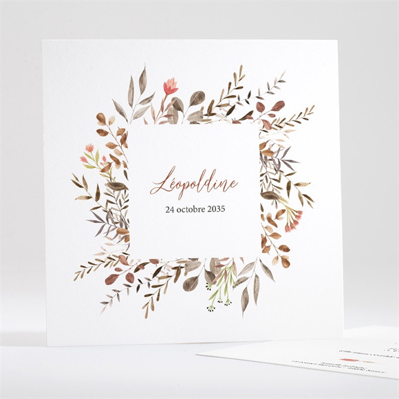 Faire-part naissance Jolies fleurs séchées réf.N351532