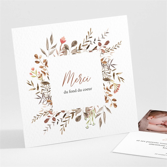 Remerciement naissance Jolies fleurs séchées réf.N301551