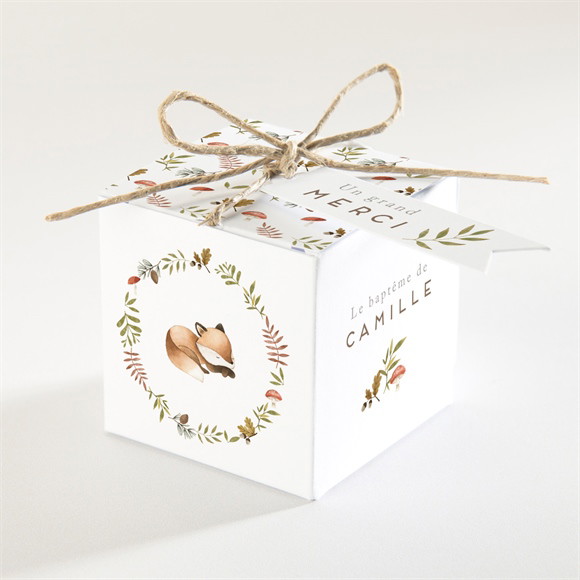 Boîte de dragées baptême Renardeau réf.N340698