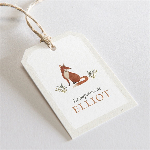Etiquette baptême Le Renard réf.N291770