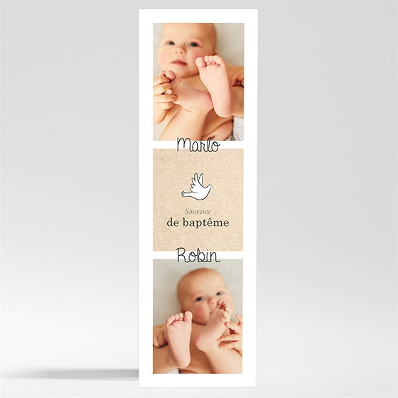 Signet baptême pictos jumeaux