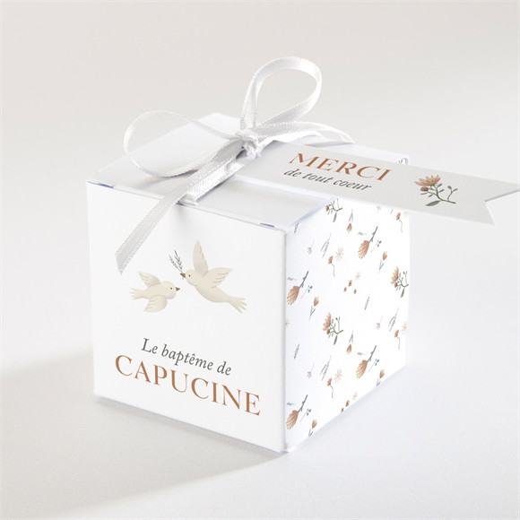 Boîte de dragées baptême Douces colombes réf.N340700