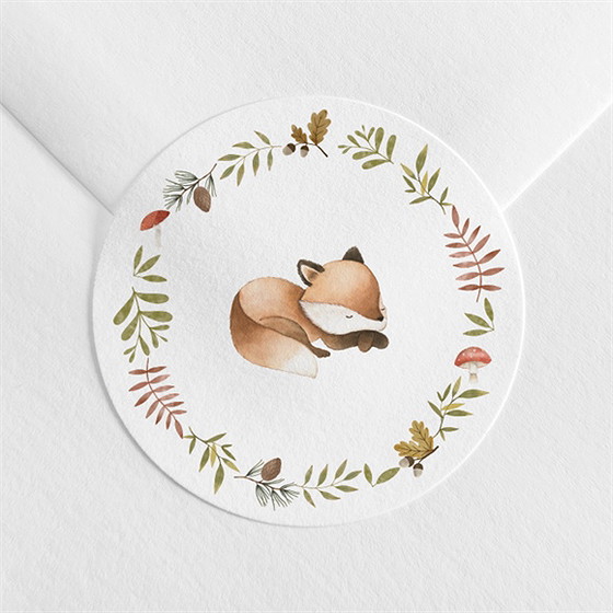 Sticker baptême renardeau