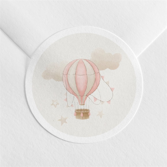 Sticker baptême La montgolfière réf.N3602014