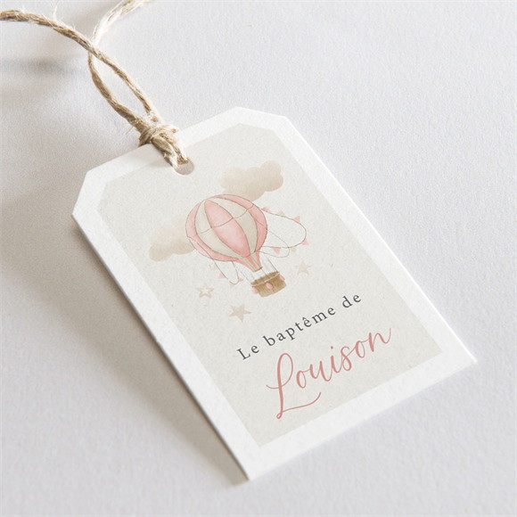 Etiquette baptême La montgolfière réf.N291780