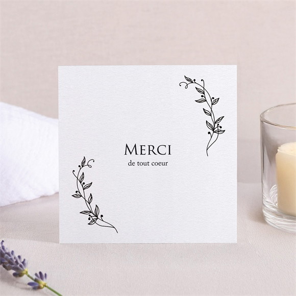 Remerciement décès Gratitude carré réf.N301553