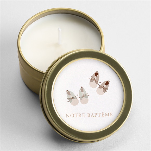 Bougie baptême Jumeaux body or réf.N3602028