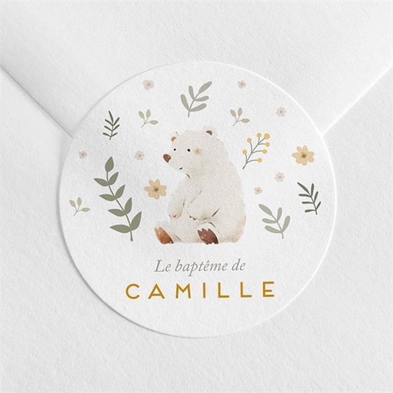 Sticker baptême nounours