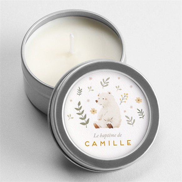Bougie baptême Nounours argent réf.N3602032