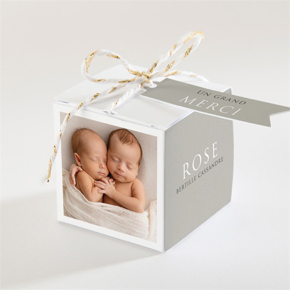 Boîte de dragées baptême Petits jumeaux réf.N340706