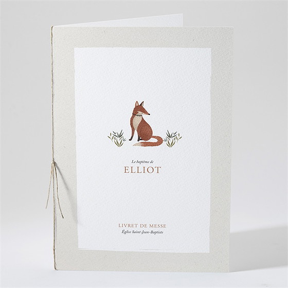 Livret de messe baptême le renard