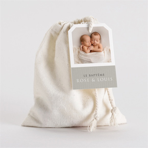 Pochon baptême Petits jumeaux réf.N291793