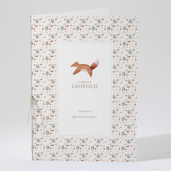 Livret de messe baptême Renard en forêt réf.N491424