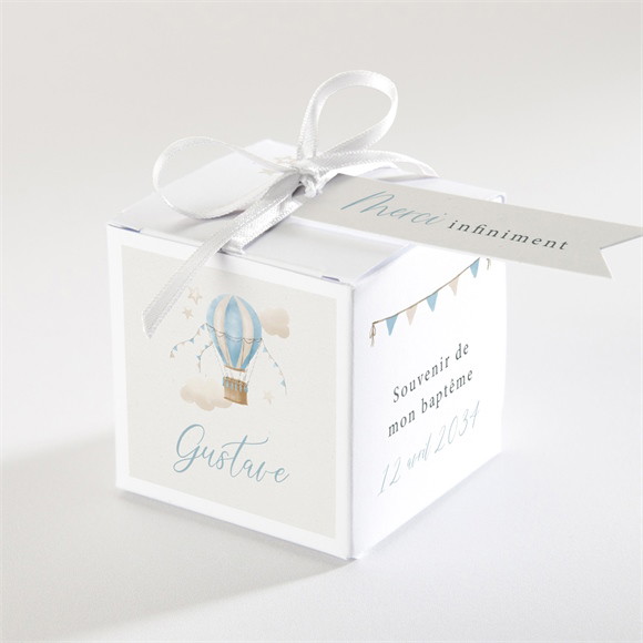Boîte de dragées baptême Ma Montgolfière réf.N340707