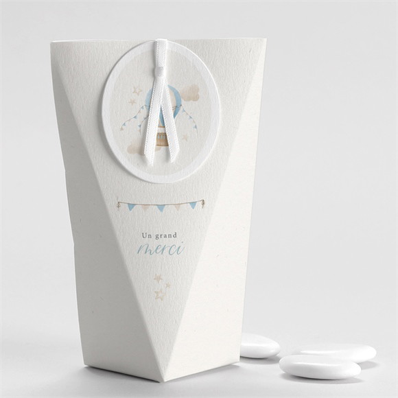 Boîte de dragées baptême Ma Montgolfière Étui réf.N520349