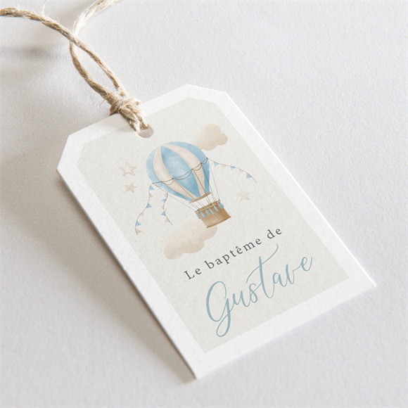 Etiquette baptême Ma Montgolfière réf.N291796