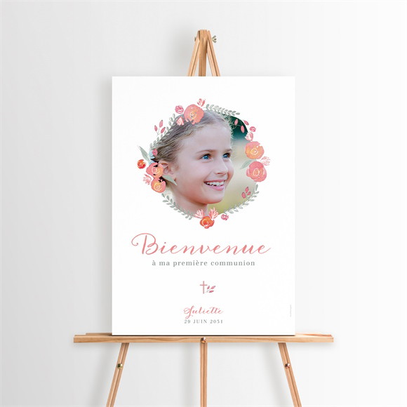 Panneau bienvenue Couronne aquarelle réf.N260244